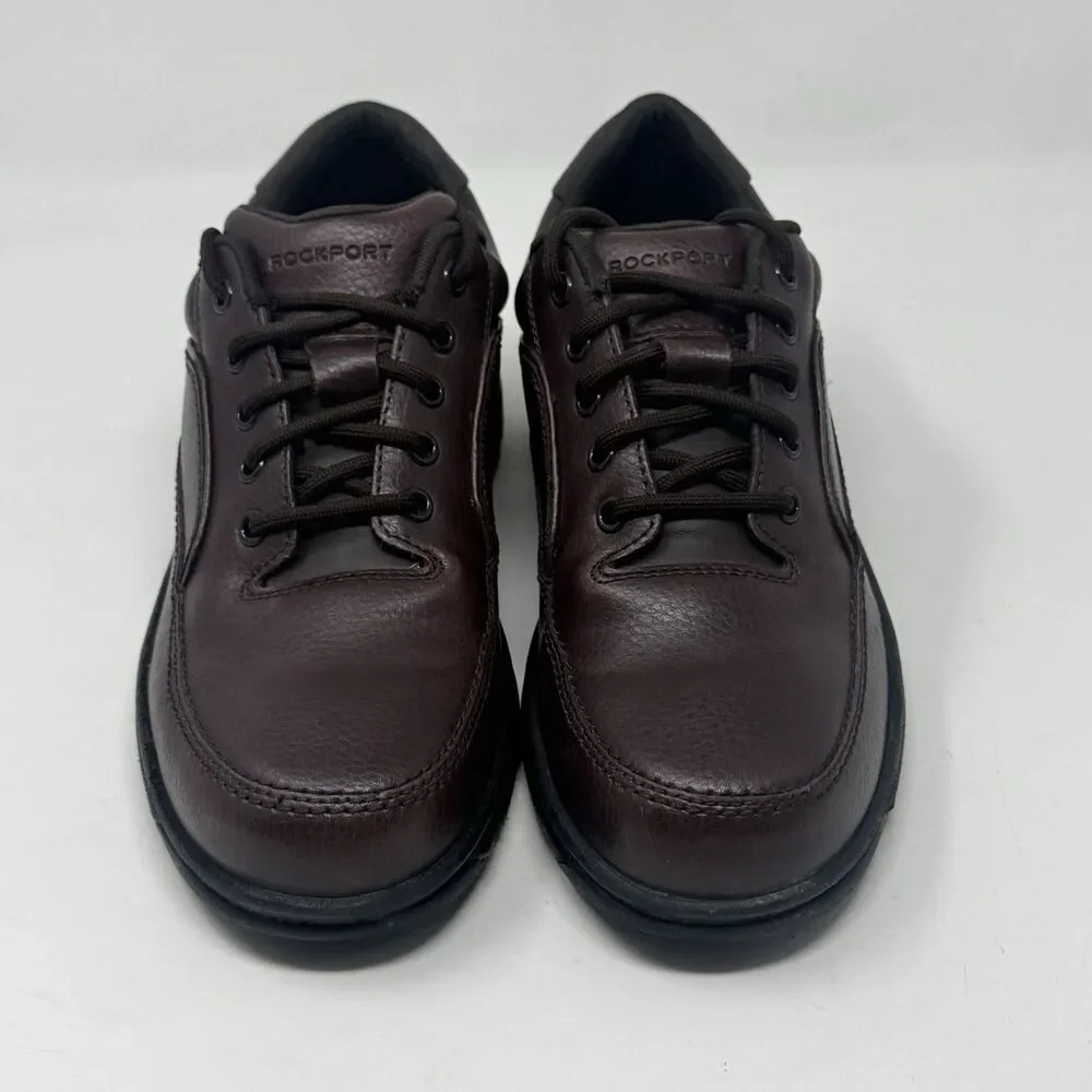 Rockport Ridgefield Eureka Walking Shoes Mens 8 M Brown Leather Casual Comfort